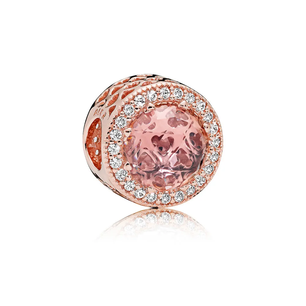 Radiant Hearts Charm, PANDORA Rose™, Blush Pink Crystal & Clear CZ - 781725NBP