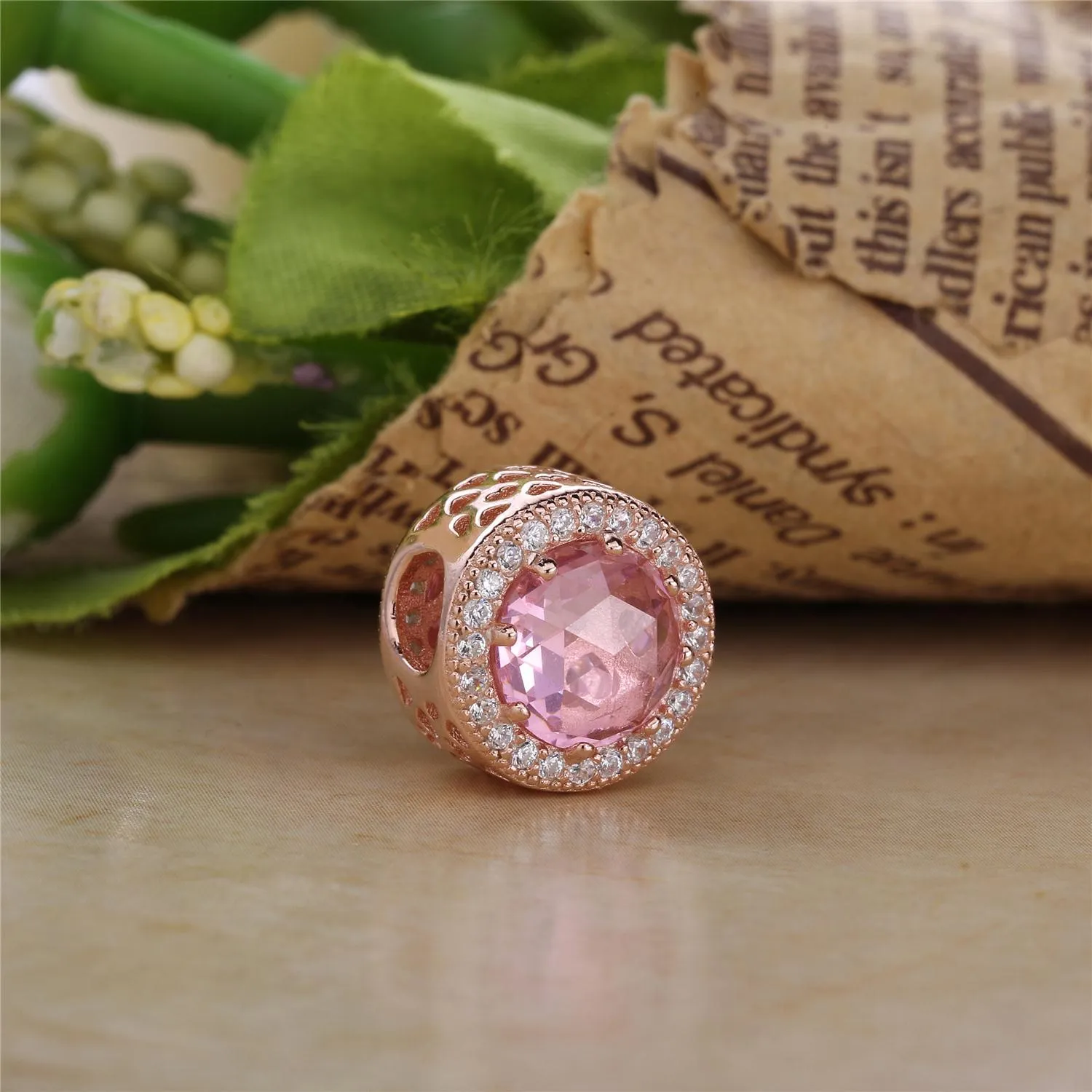 Radiant Hearts Charm, PANDORA Rose™, Blush Pink Crystal & Clear CZ - 781725NBP