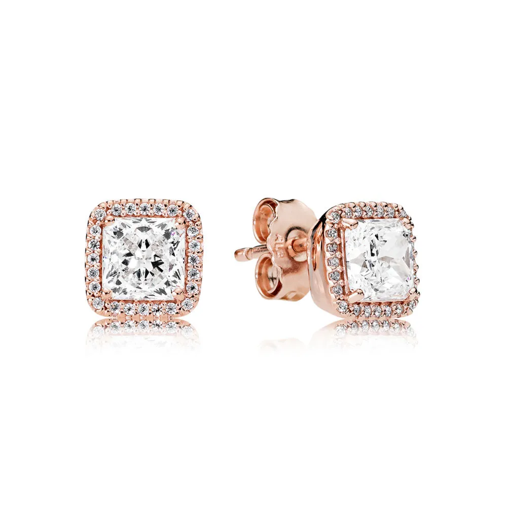 timeless elegance stud earrings pandora rose clear cz 280591cz