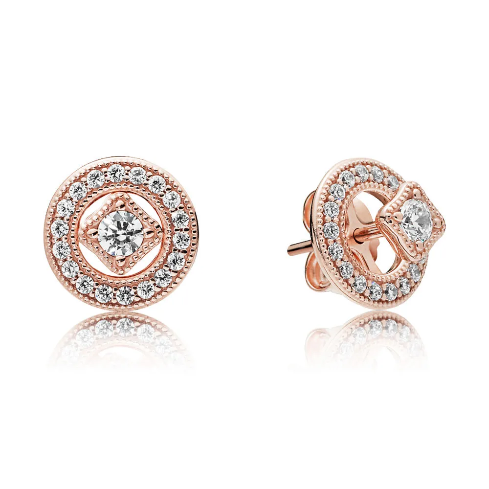 Vintage Allure Earrings, PANDORA Rose™ & Clear CZ - 280721CZ