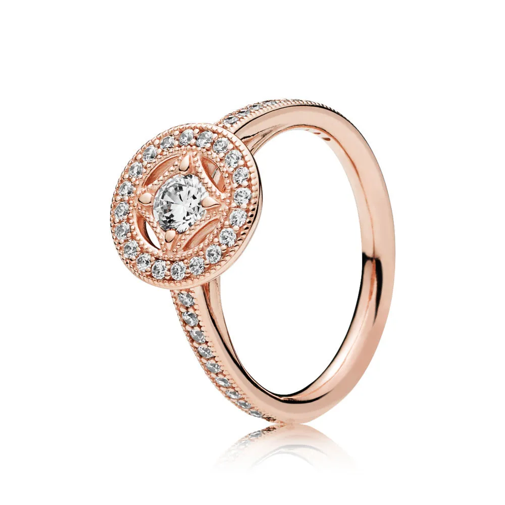 vintage allure ring pandora rose™ & clear cz 181006cz