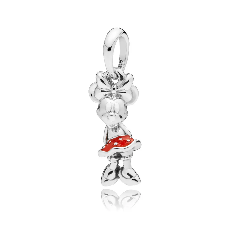 disney pandora minnies polka dot red dress pendant 397768en09