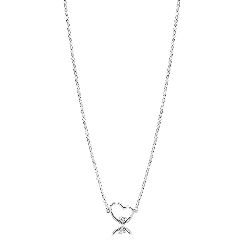 PANDORA Asymmetric Heart of Love Necklace - 397797CZ