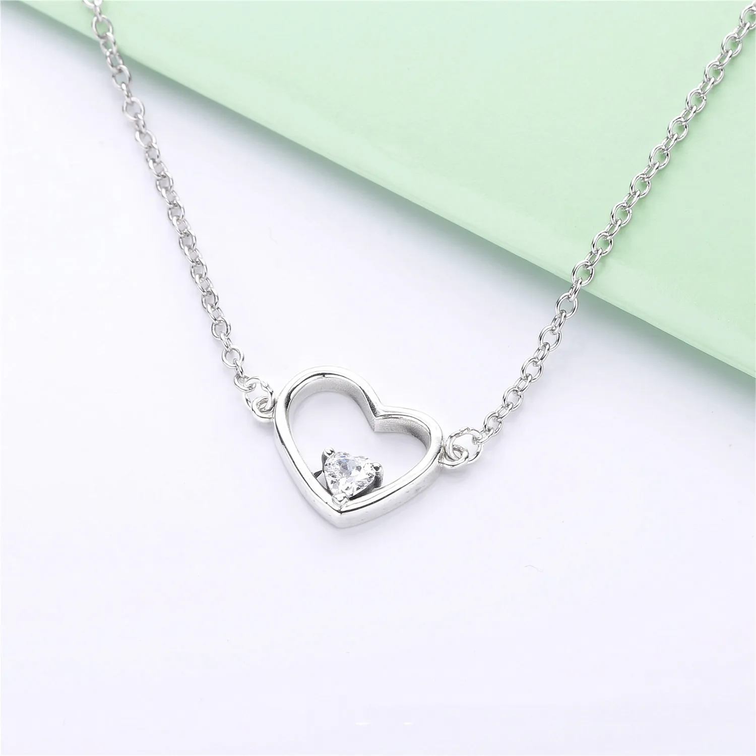 PANDORA Asymmetric Heart of Love Necklace - 397797CZ