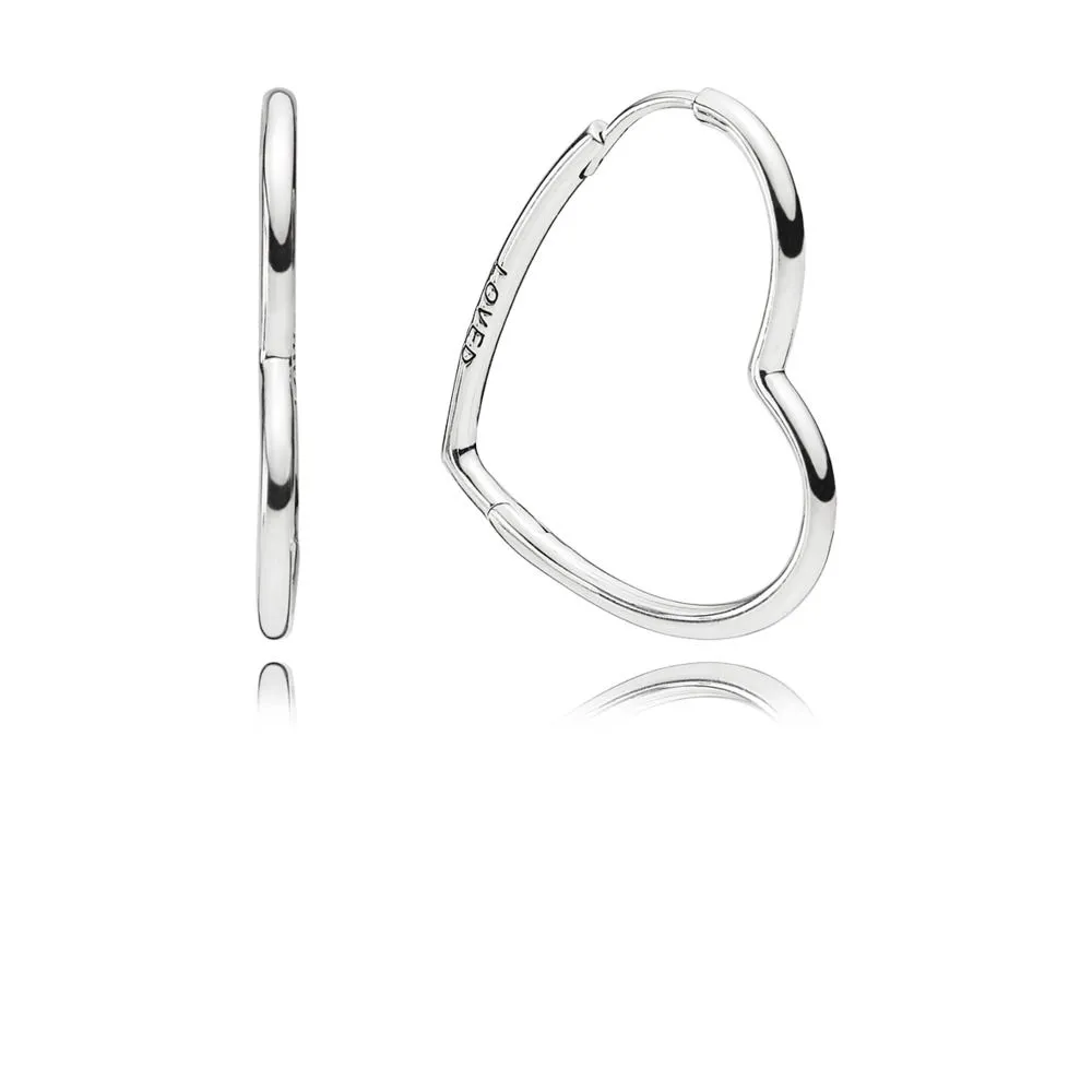 pandora asymmetric hearts of love hoop earrings 297822