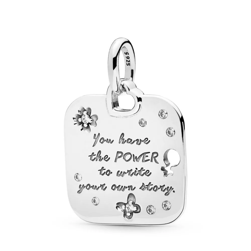 PANDORA Female Empowerment Motto Pendant - 397916CZ