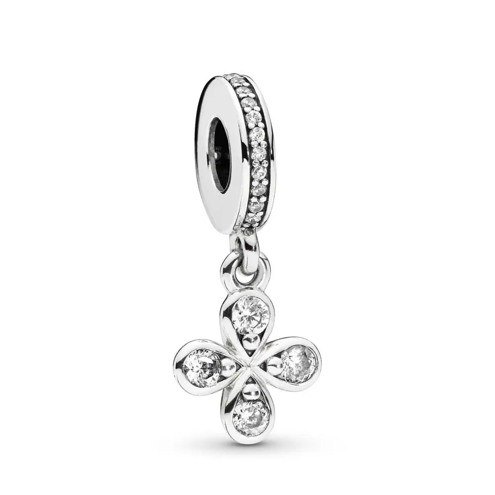 pandora fourpetal flower dangle charm 797969cz