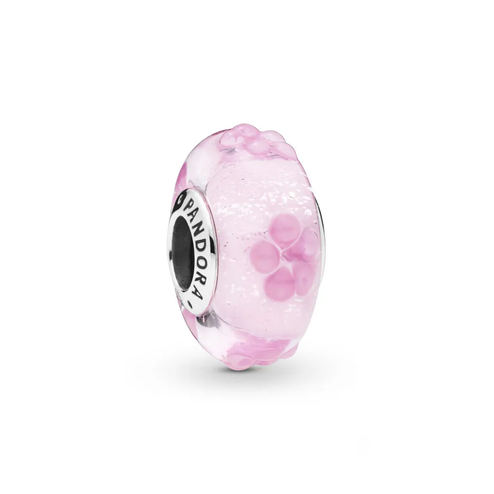 PANDORA Pink Flower Glass Charm - 797901