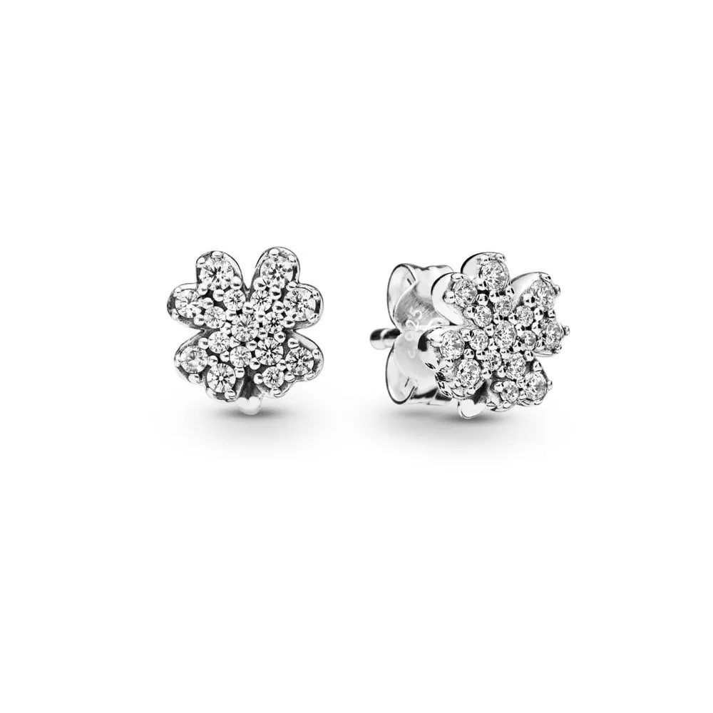 pandora radiant clover earrings 297944cz