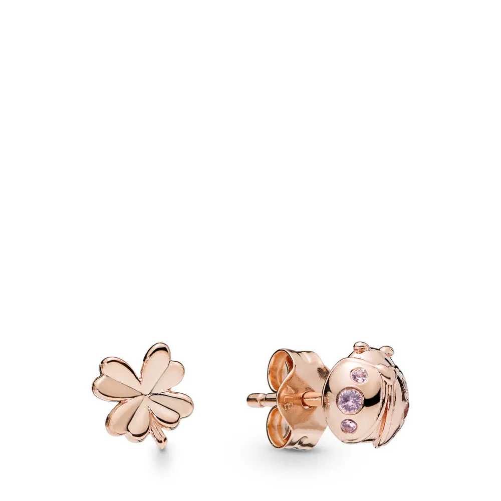 Four-Leaf Clover & Ladybird Earrings, Pandora Rose™ - 287960NPO