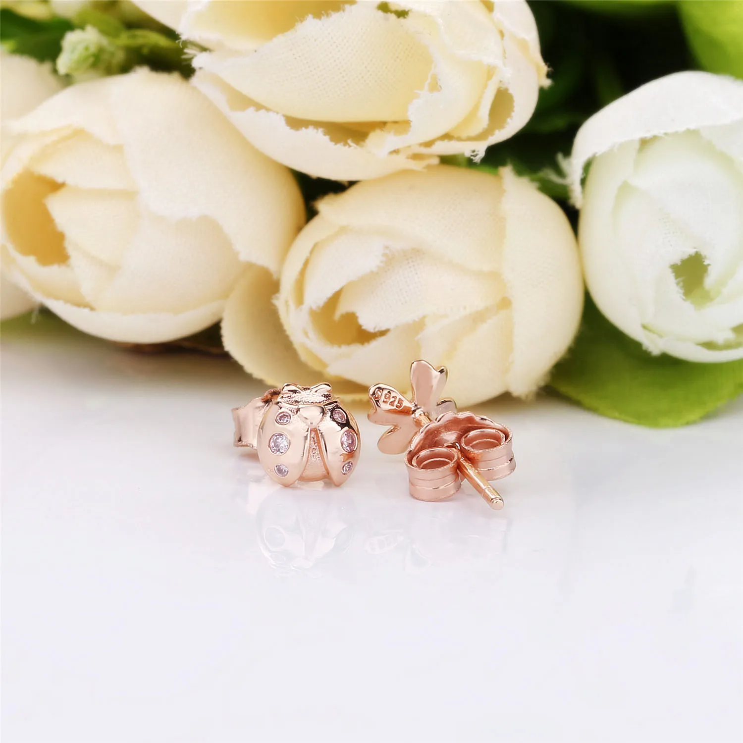 Four-Leaf Clover & Ladybird Earrings, Pandora Rose™ - 287960NPO