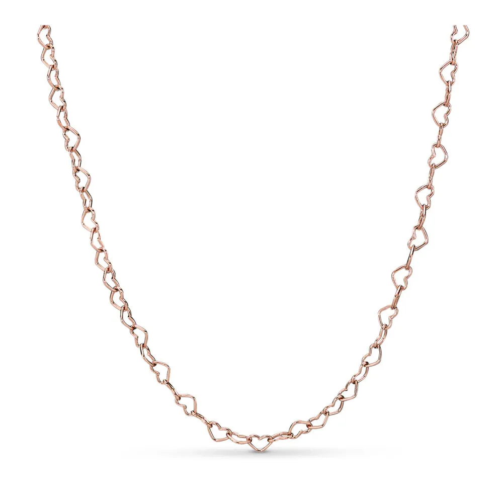 Joined Hearts Necklace, Pandora Rose™ - 387961