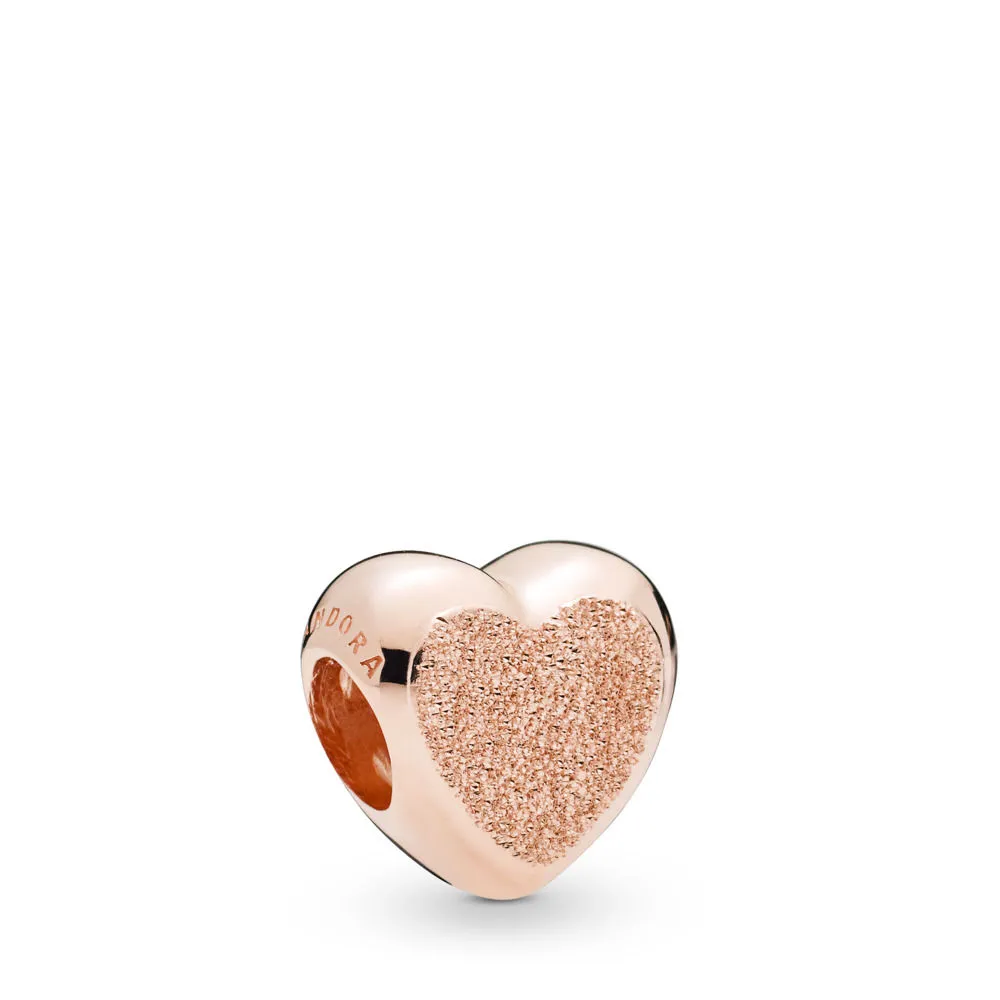 matte brilliance heart charm pandora rose 787881