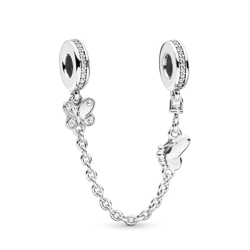 pandora decorative butterflies safety chain 797865cz