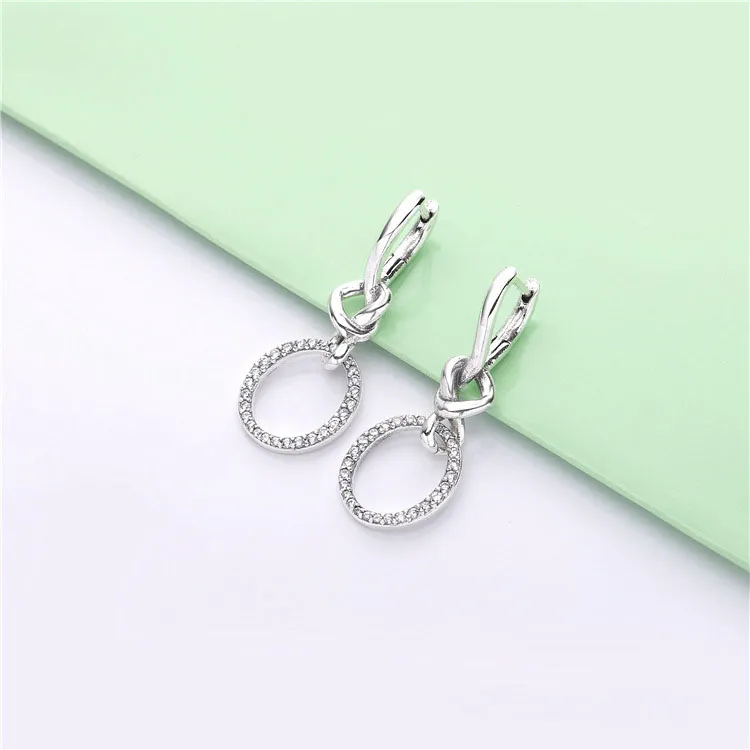 PANDORA Knotted Heart Dangle Earrings - 298110CZ