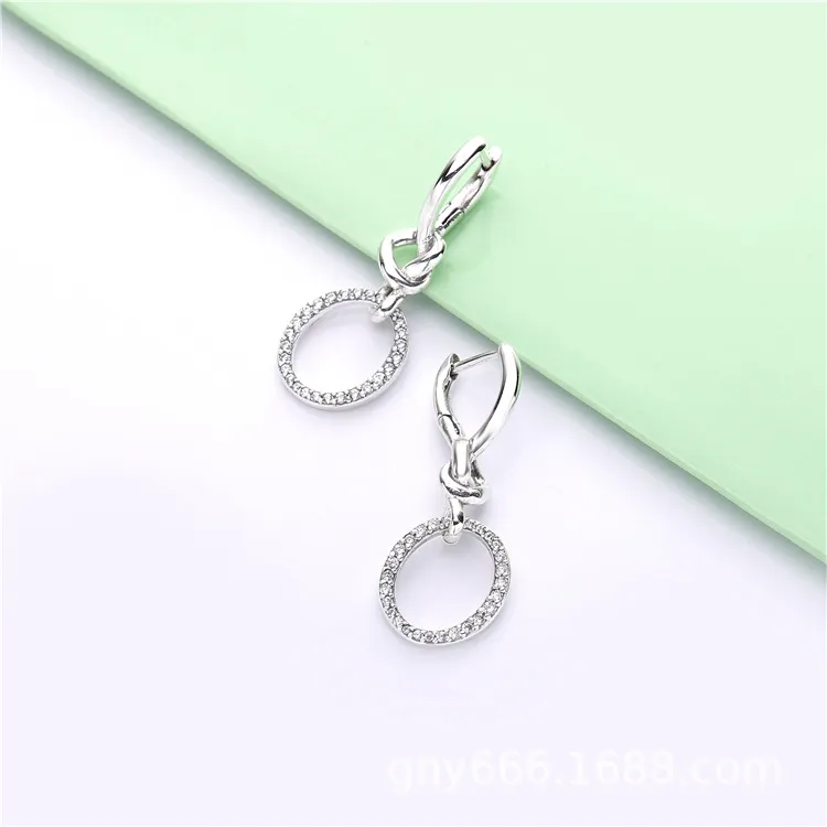 PANDORA Knotted Heart Dangle Earrings - 298110CZ