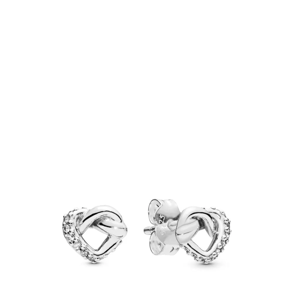 pandora knotted heart stud earrings 298019cz