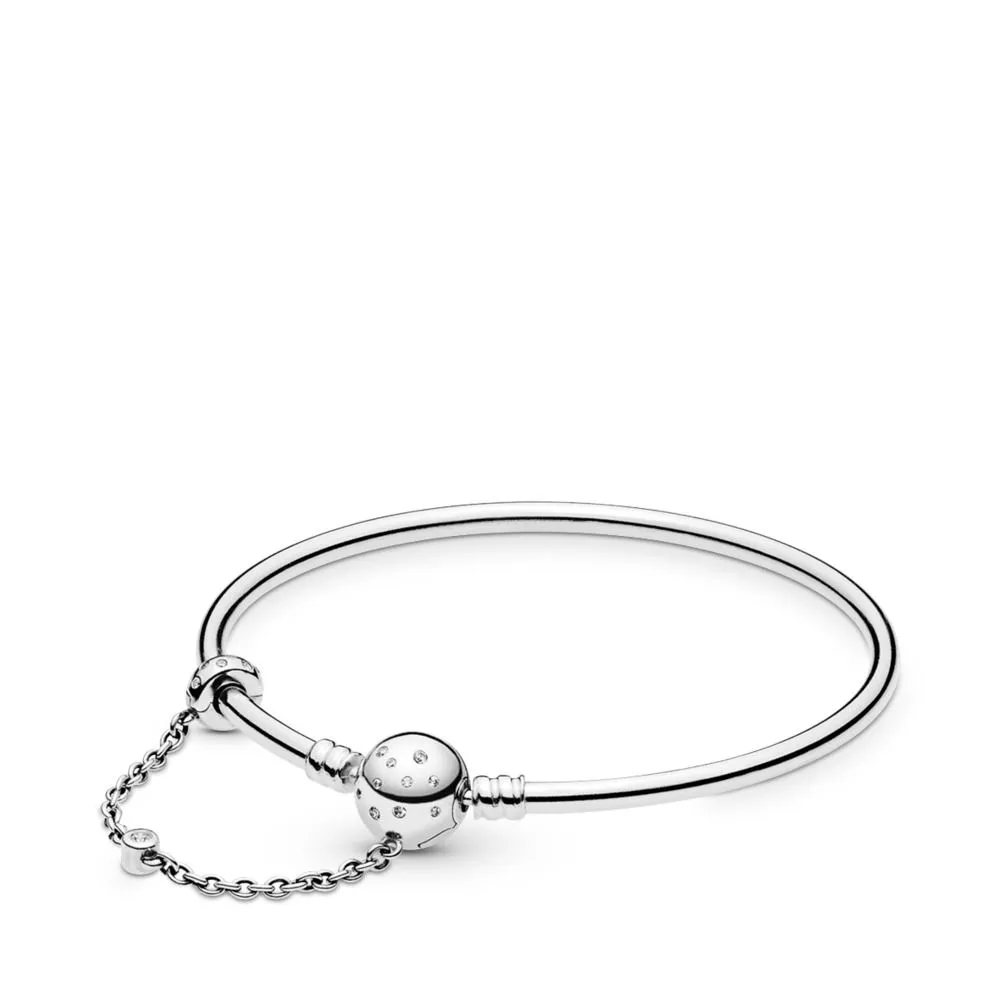 pandora limited edition moments silver bangle true uniqueness clasp 597846cz