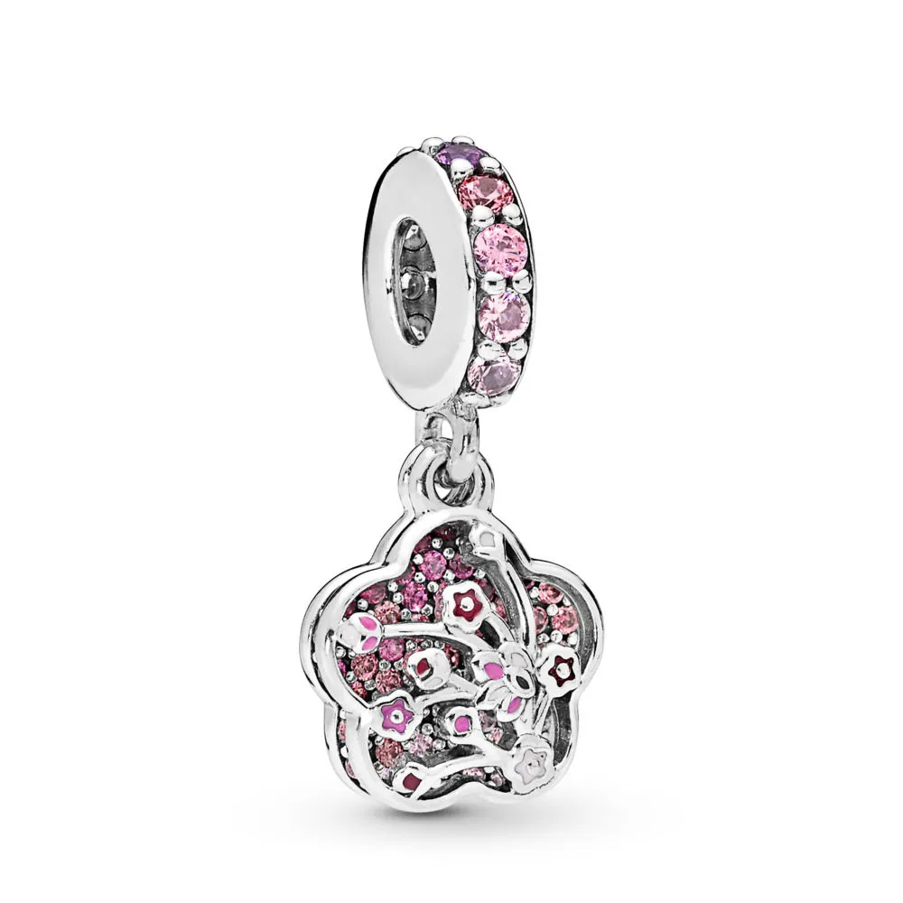 pandora pavé peach blossom flower charm 798112nccmx