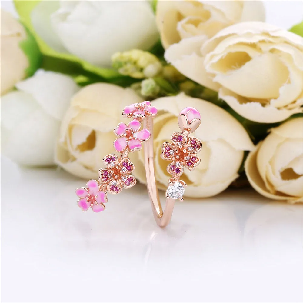 PANDORA Peach Blossom Flower Branch Ring - 188088NCCMX