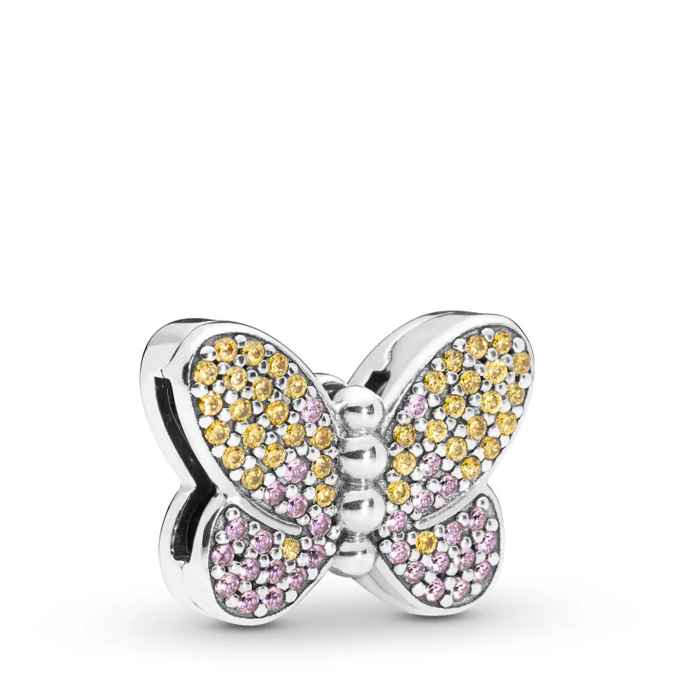 pandora reflexions bedazzling butterfly clip charm 797864czm