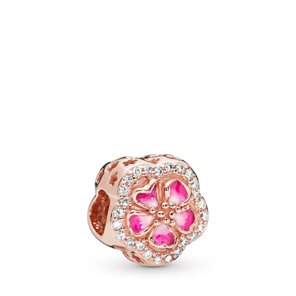 pandora sparkling peach blossom flower charm 788079cz