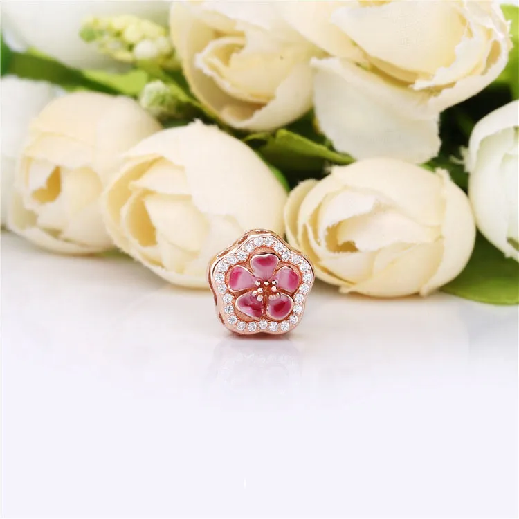 PANDORA Sparkling Peach Blossom Flower Charm - 788079CZ