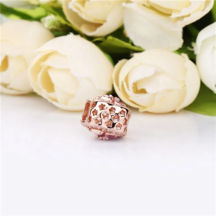 PANDORA Sparkling Peach Blossom Flower Charm - 788079CZ