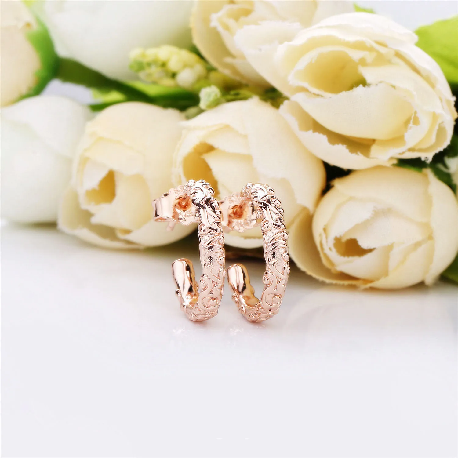 Regal Beauty Hoop Earrings, PANDORA Rose™ - 287732