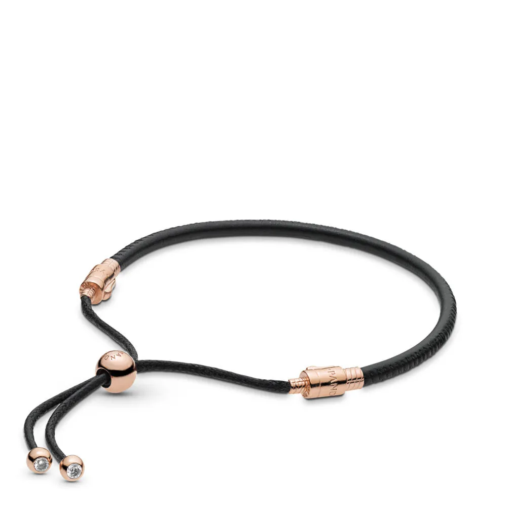 sliding leather bracelet pandora rose 588059cbk