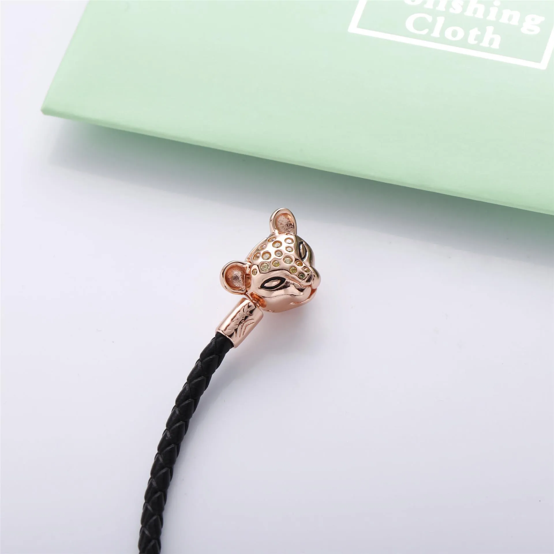 Sparkling Lion Princess, Woven Leather Bracelet, Pandora Rose™ - 588053CBK-S