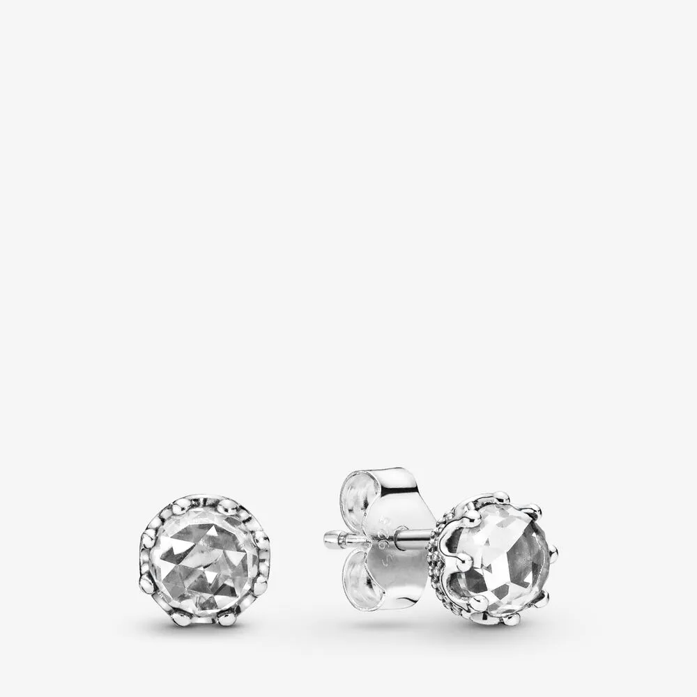 pandora clear sparkling crown stud earrings 298311cz