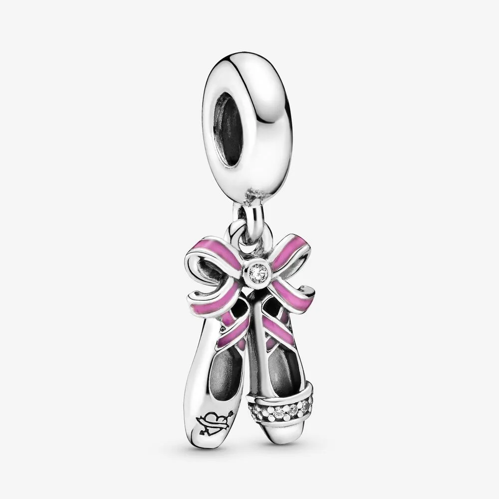 PANDORA Pink Ballerina Shoes Dangle Charm - 798339CZ