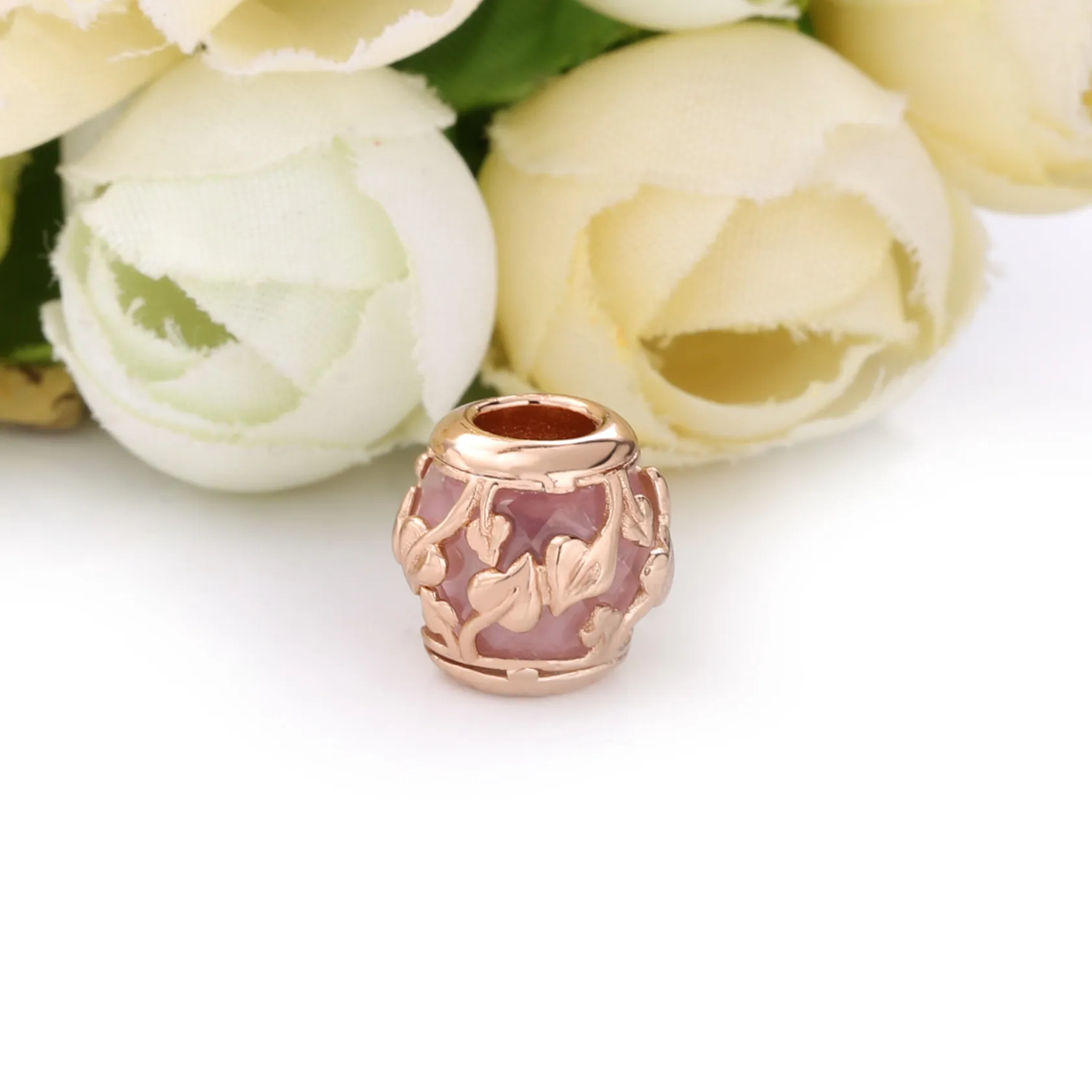 PANDORA Pink Decorative Leaves Charm - 788238SSP