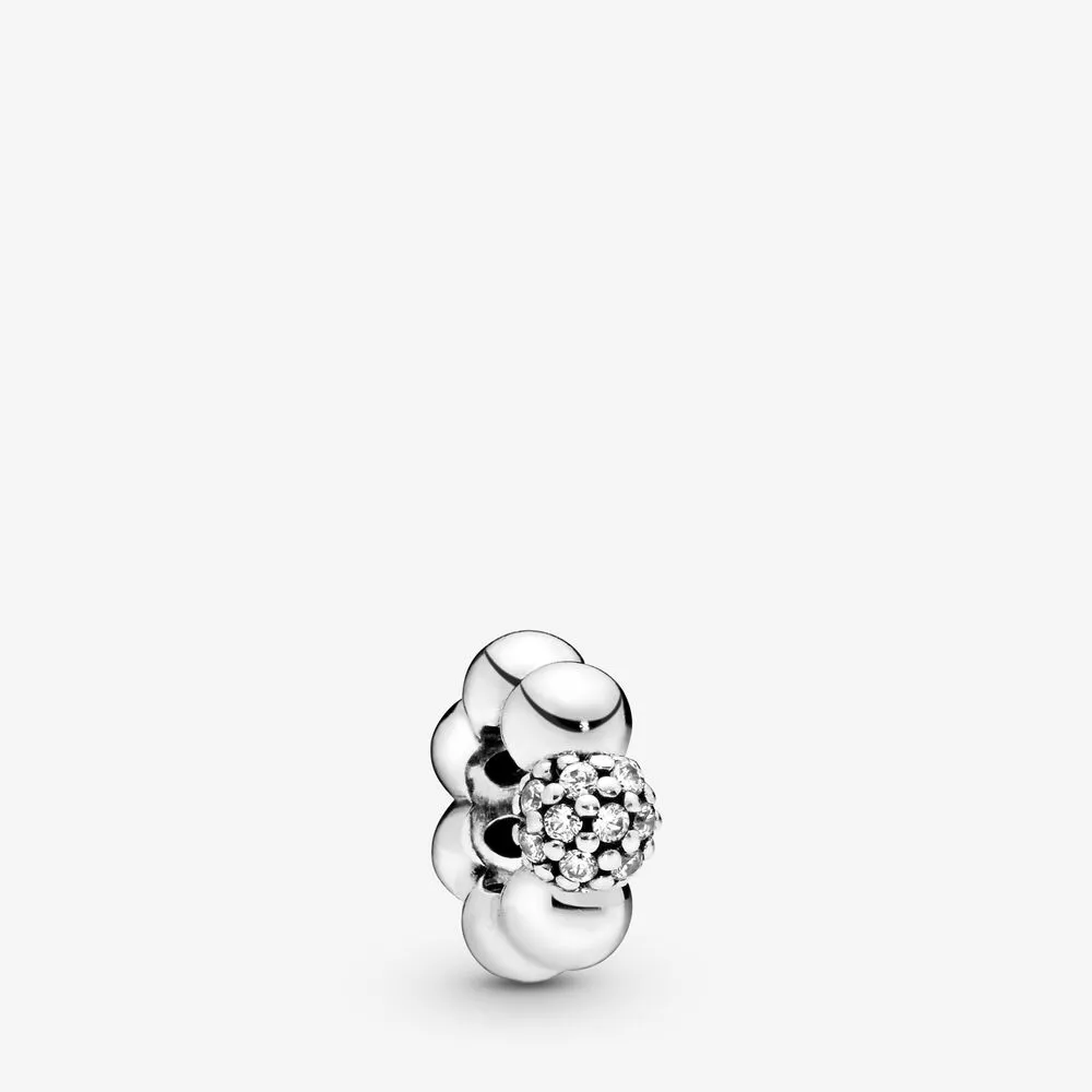 pandora polished pave bead spacer charm 798310cz