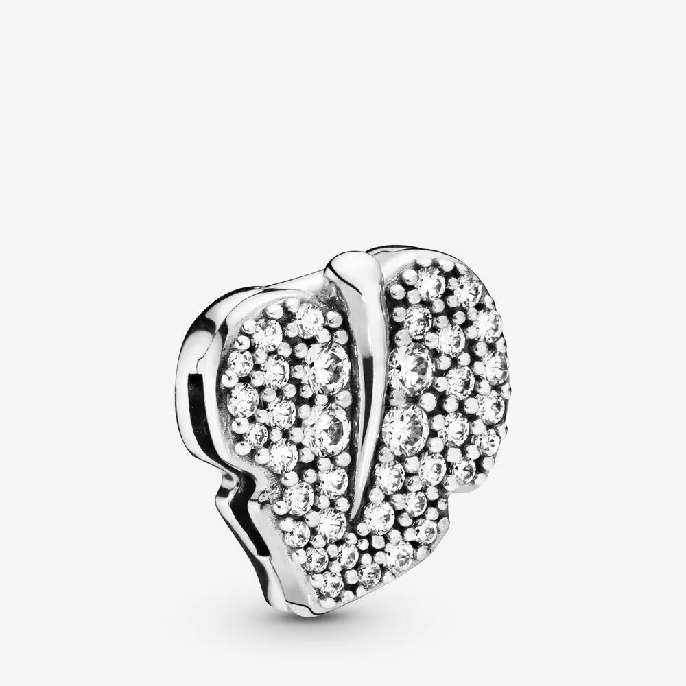 pandora sparkling leaf clip charm 798293cz