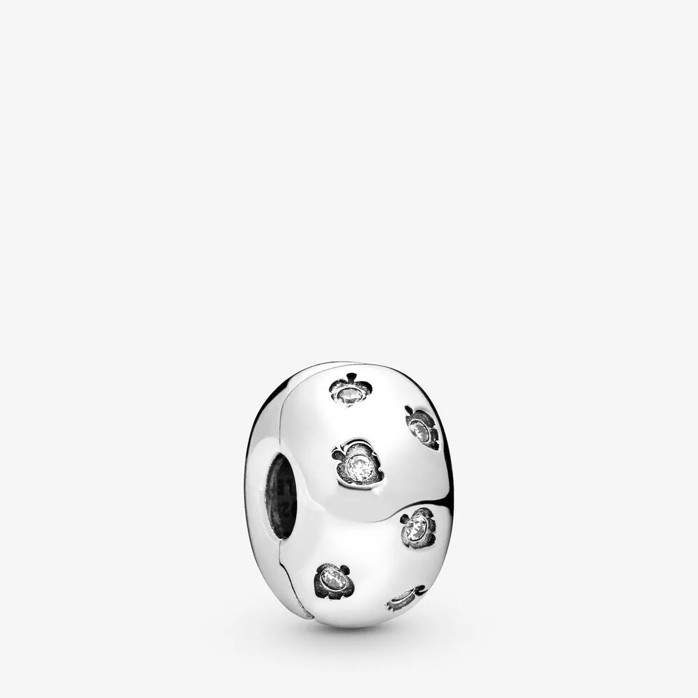 pandora sparkling leaves clip charm 798345cz