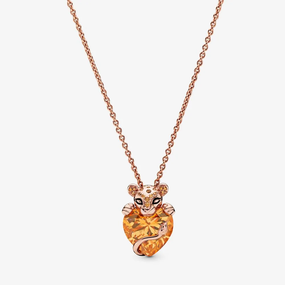 PANDORA Sparkling Lioness Heart Pendant Necklace - 388068CZM