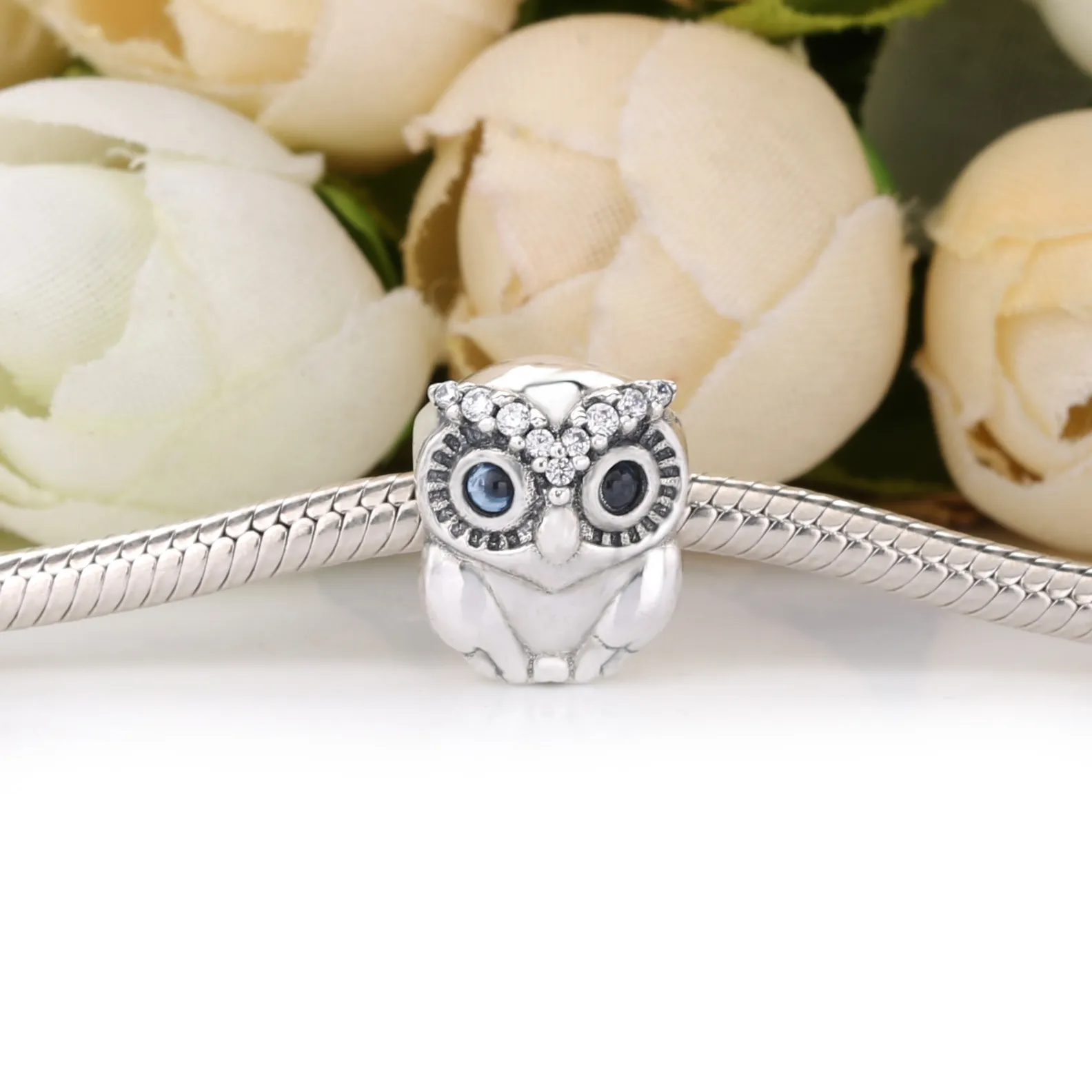 PANDORA Sparkling Owl Charm - 798397NBCB