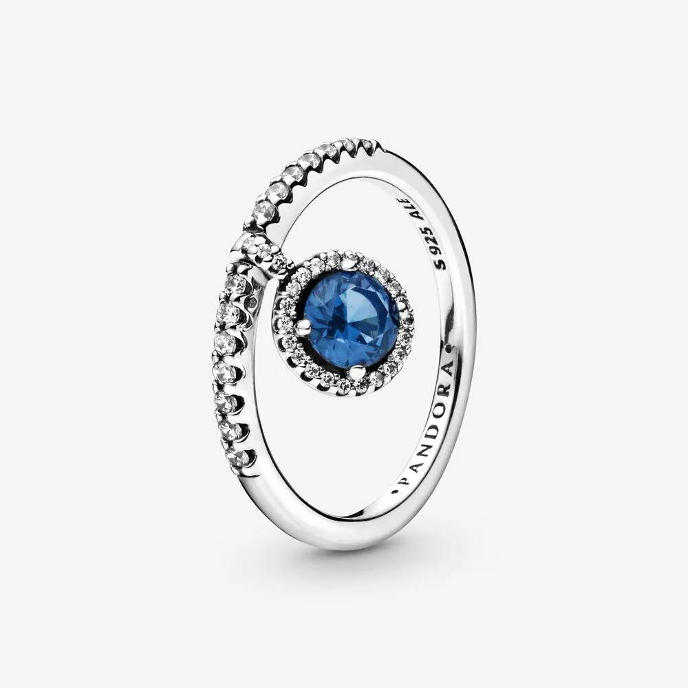 PANDORA Blue Dangling Round Sparkle Ring - 198491C02