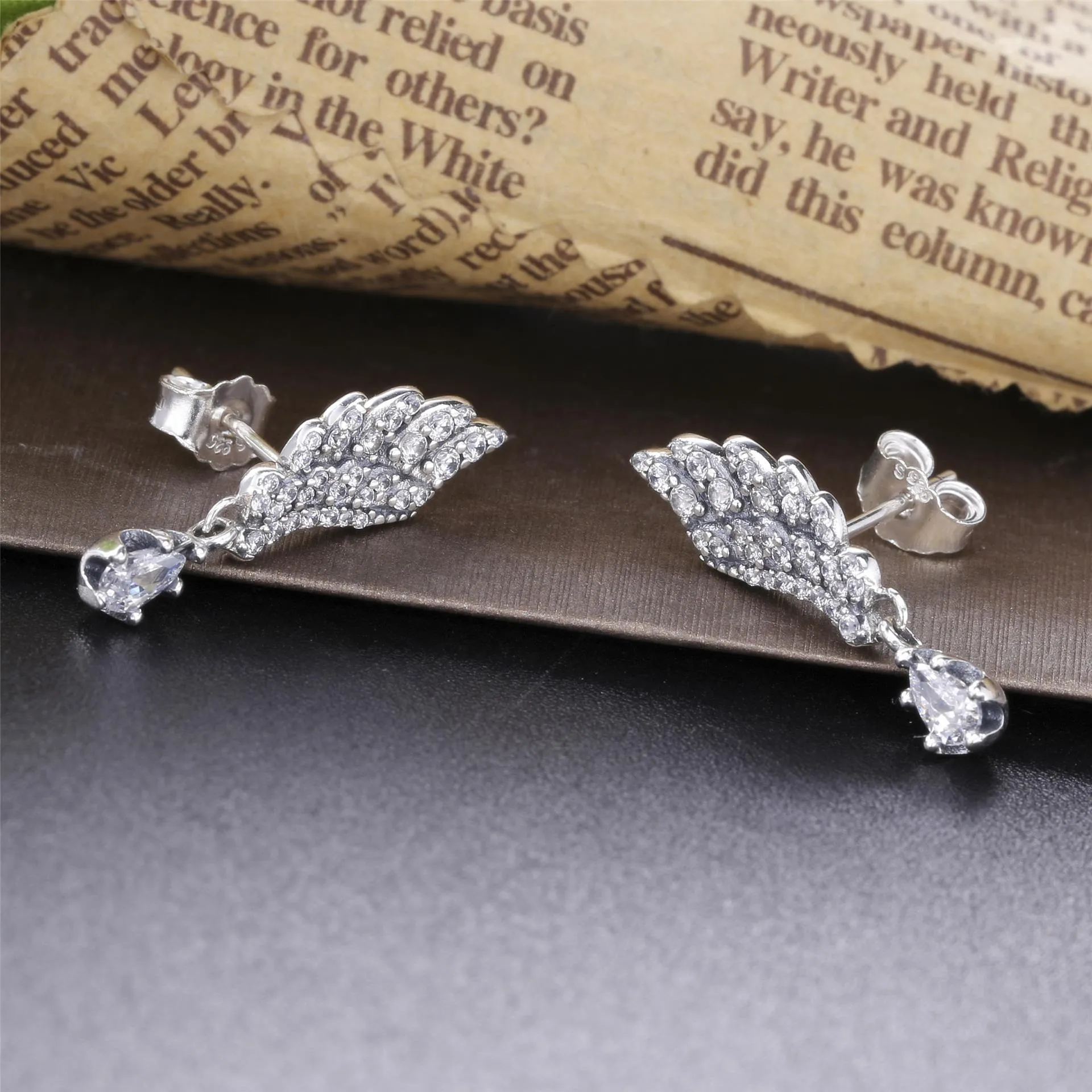 PANDORA Dangling Angel Wing Stud Earrings - 298493C01