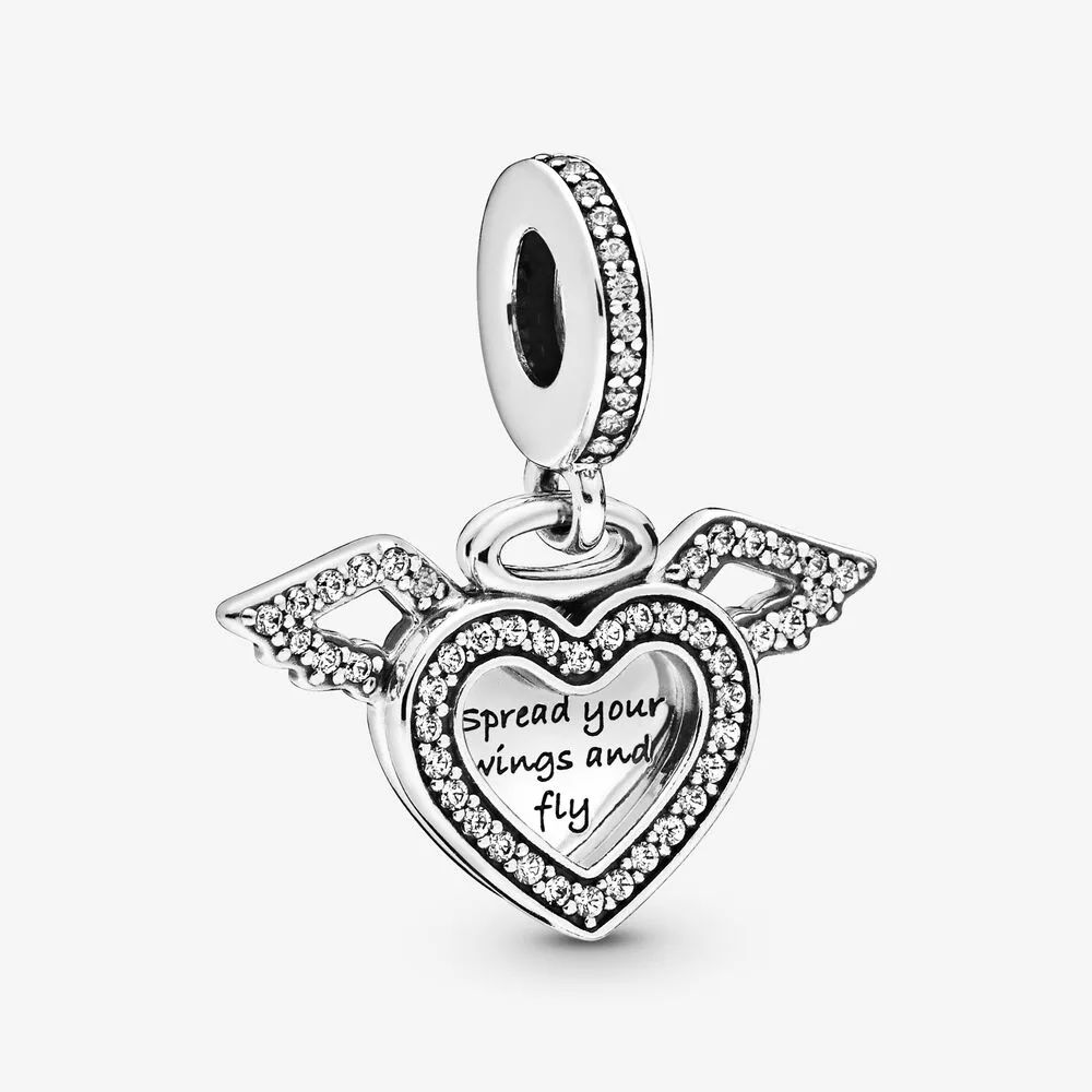 pandora heart and angel wings dangle charm 798485c01