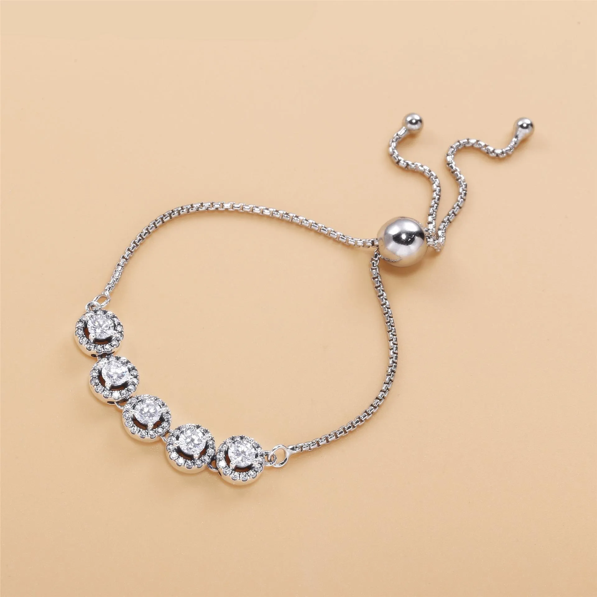 PANDORA Round Sparkle Slider Bracelet - 598510C01