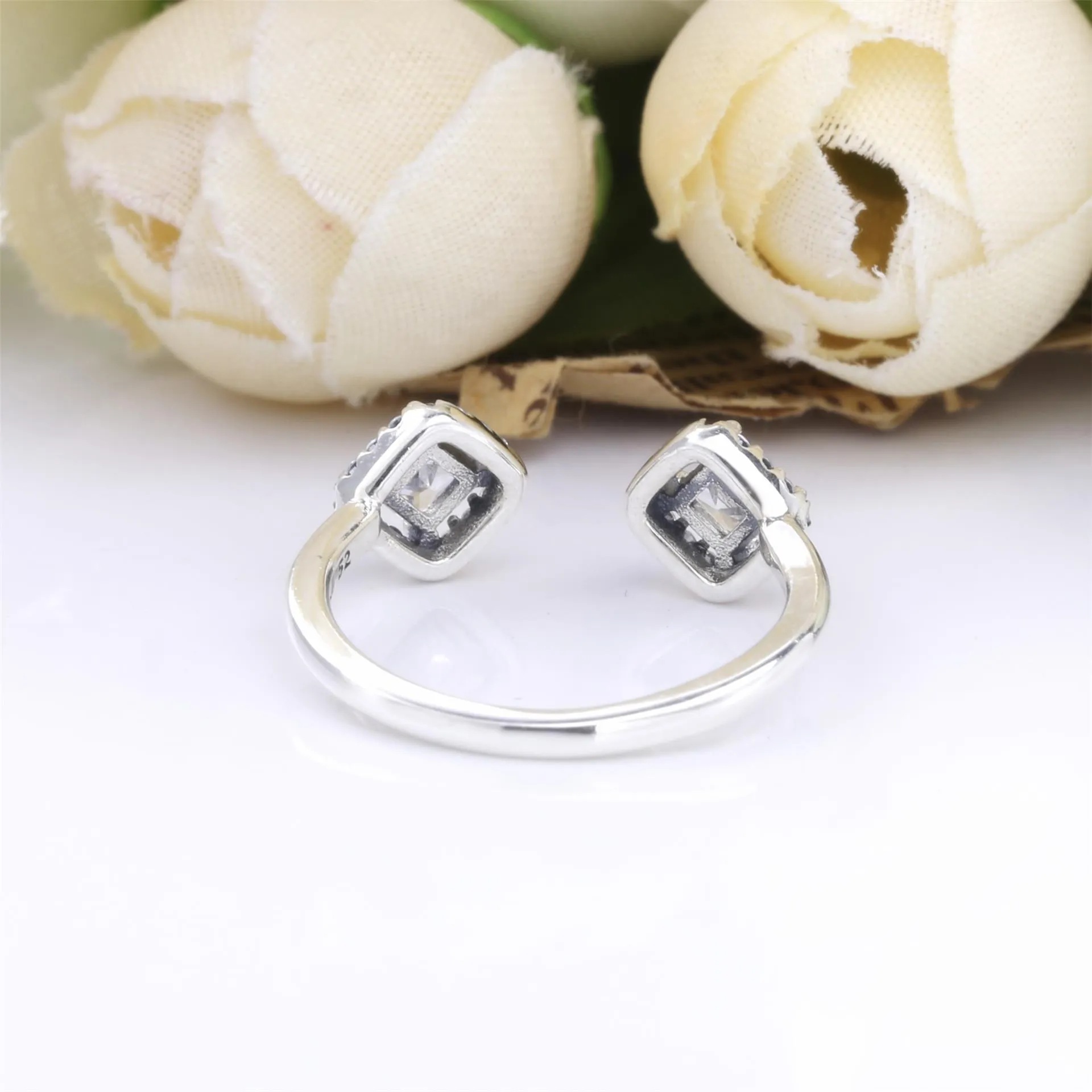 PANDORA Square Sparkle Open Ring - 198506C01