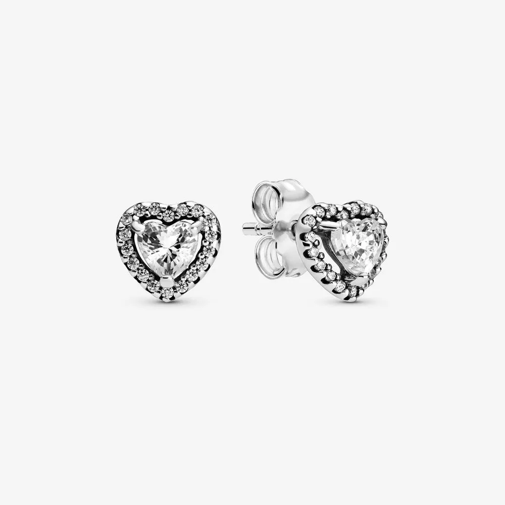 pandora elevated heart stud earrings 298427c01