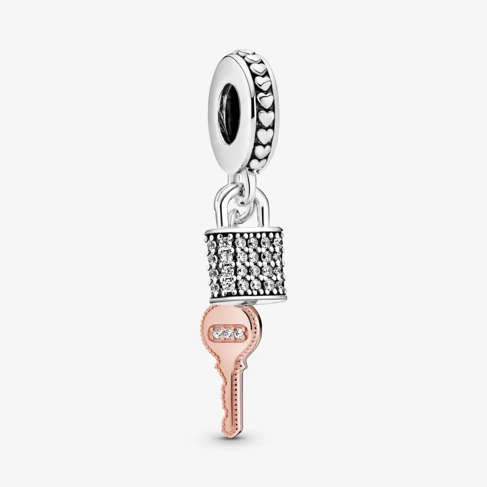 PANDORA Pavé Padlock and Key Dangle Charm - 788682C01