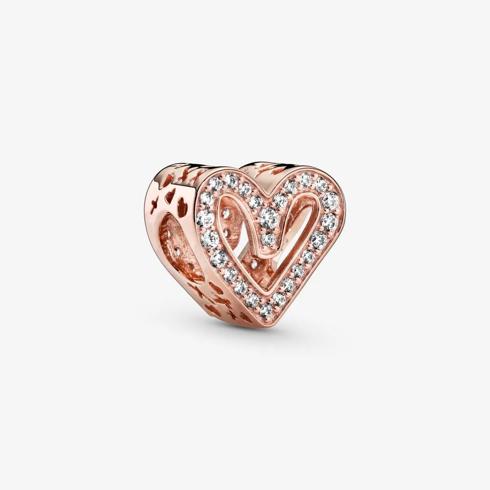 pandora sparkling freehand heart charm 788692c01