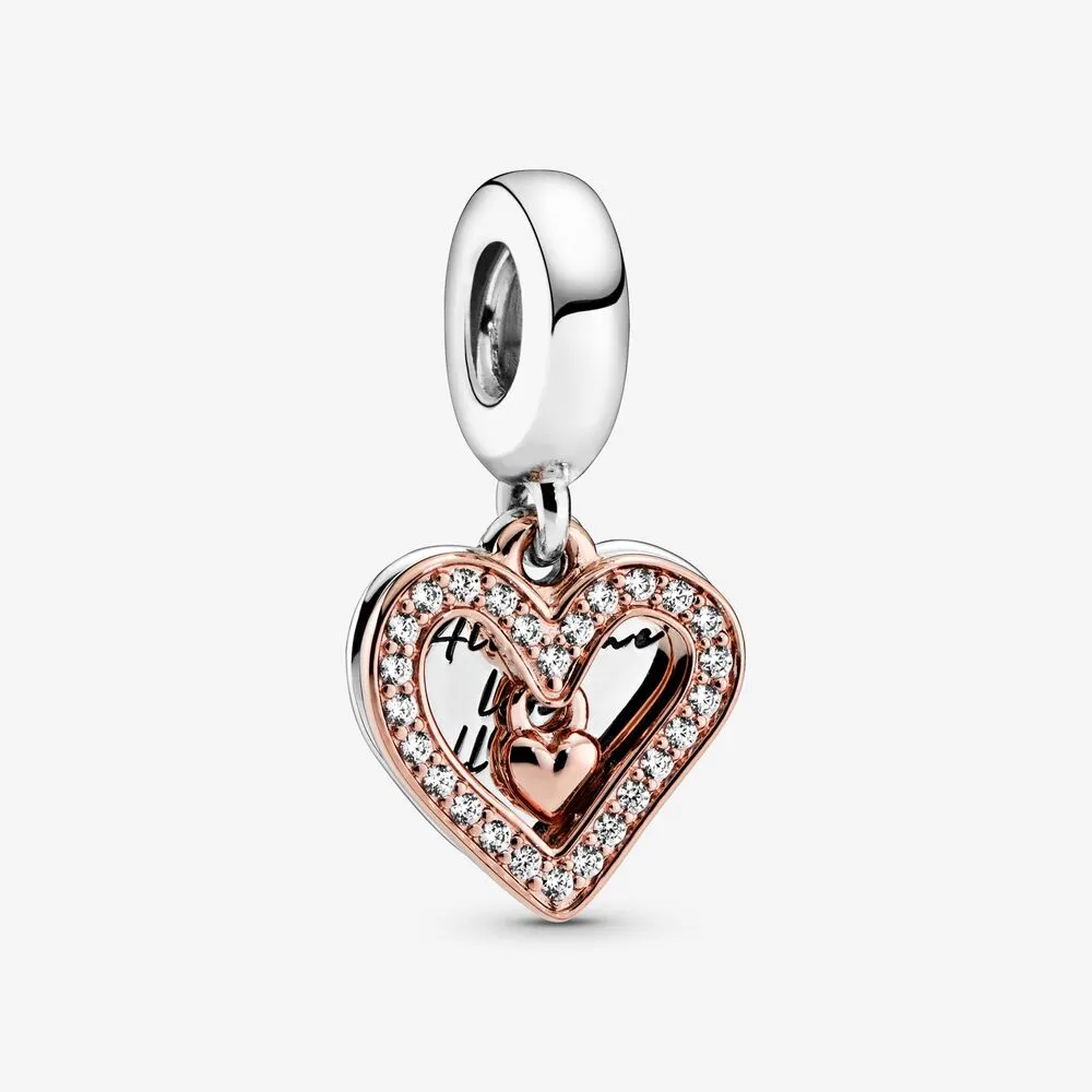 PANDORA Sparkling Freehand Heart Dangle Charm - 788693C01