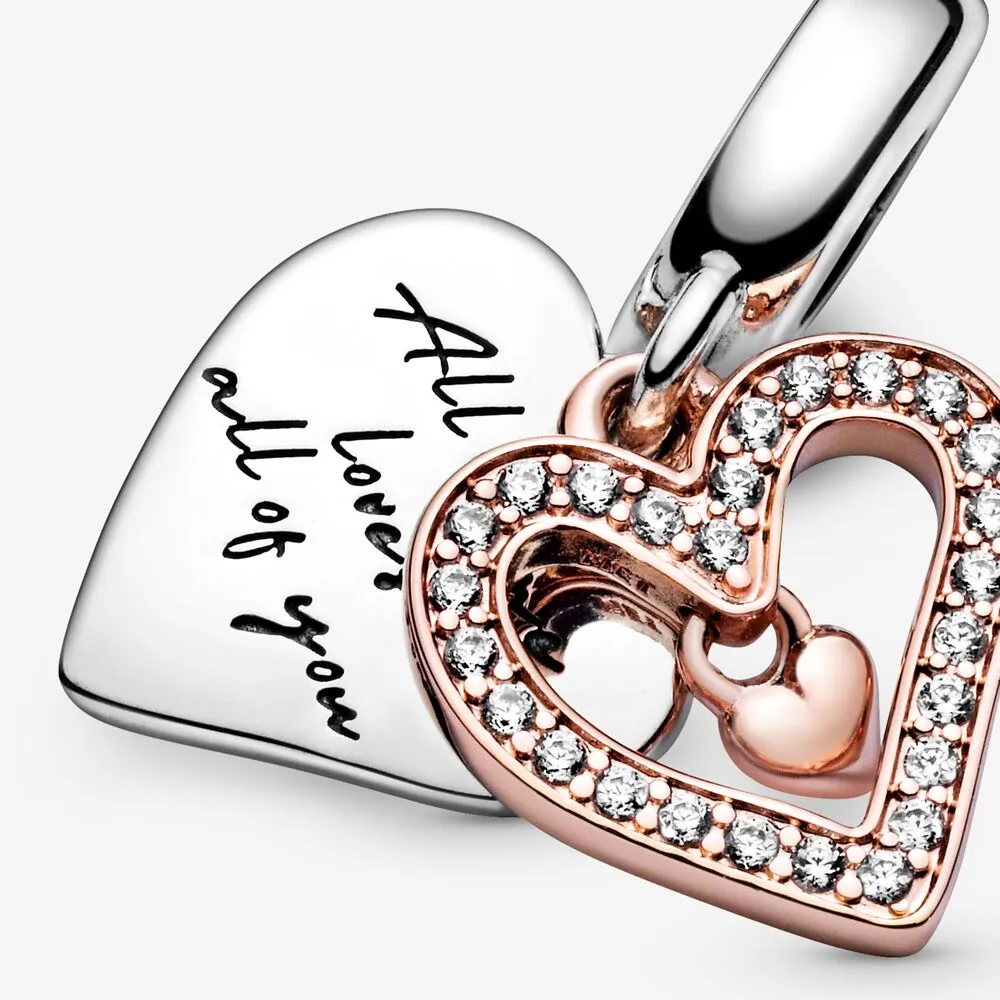 PANDORA Sparkling Freehand Heart Dangle Charm - 788693C01