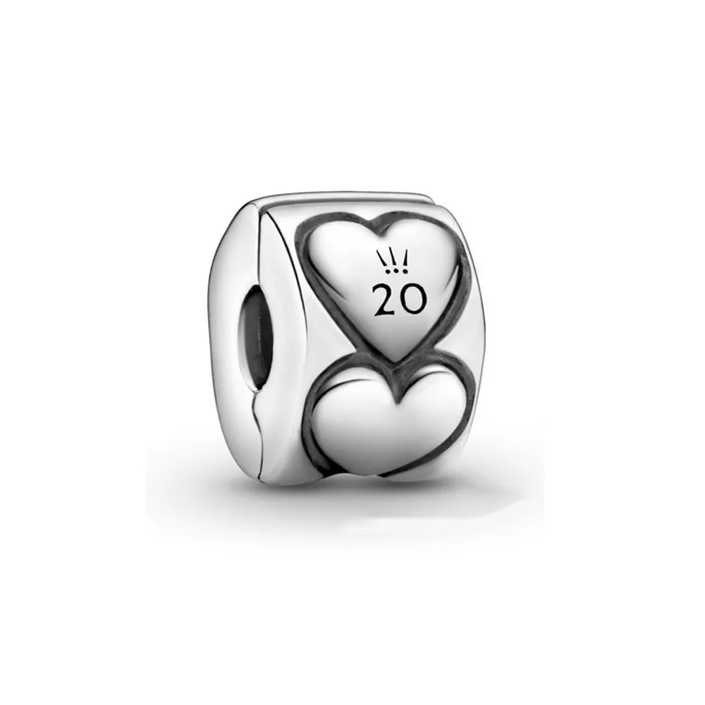 PANDORA 20th anniversary hearts sterling silver clip - 799006C00